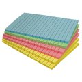Better Office Products Lined Sticky Notes, 4in.x6in. 300 Shts 50/Pad, Self Stick Notes with Lines, Pastel Colors, 6PK 66462